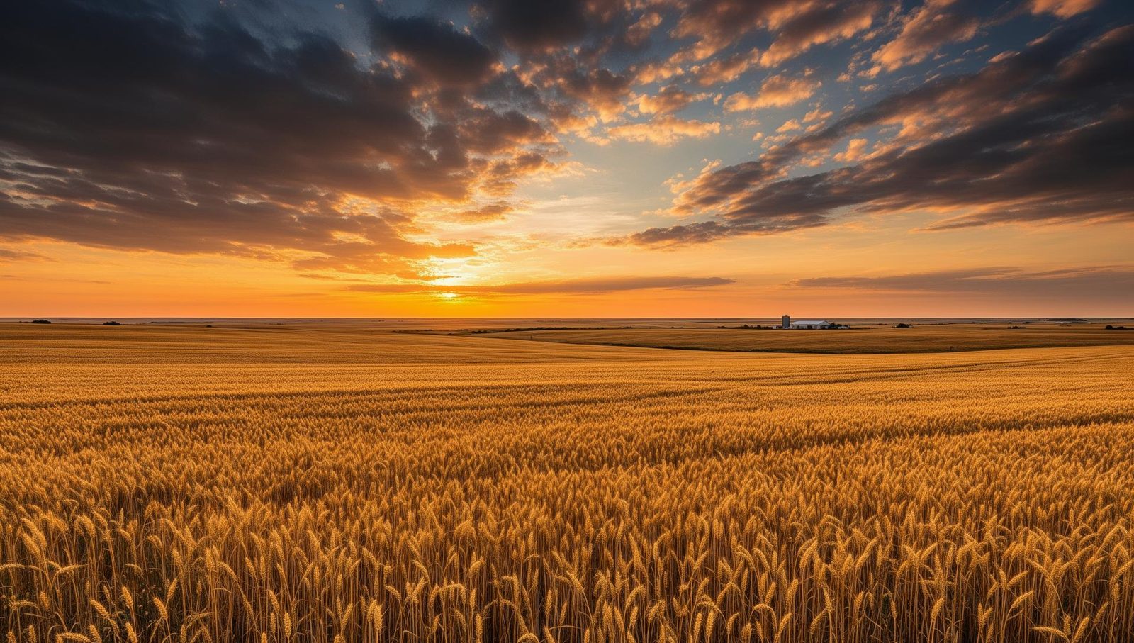 South Dakota prairie at sunset